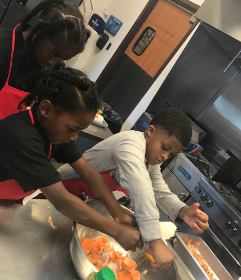 Children in the cooking class. Photo Courtesy of Amy Saxe-Custack
